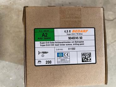 Senkspanbohrschrauben,  Edelstahl A2 mit Torx