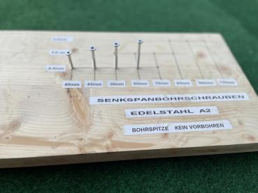 Senkspanbohrschrauben,  Edelstahl A2 mit Torx
