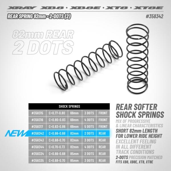 REAR SPRING 82MM - 3 DOTS (2) XRAY