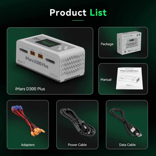 GensAce Ladegeraet iMars D300 PLUS Dual Channel (EU) Weiss