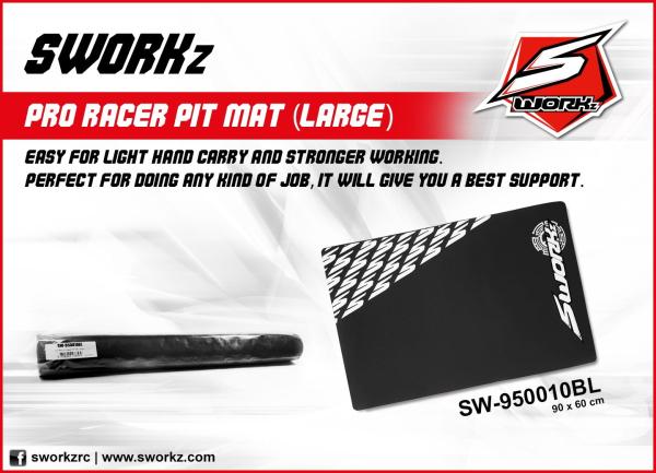 SWORKz Pro Racer Pit Mat Large (Black) 900x600mm